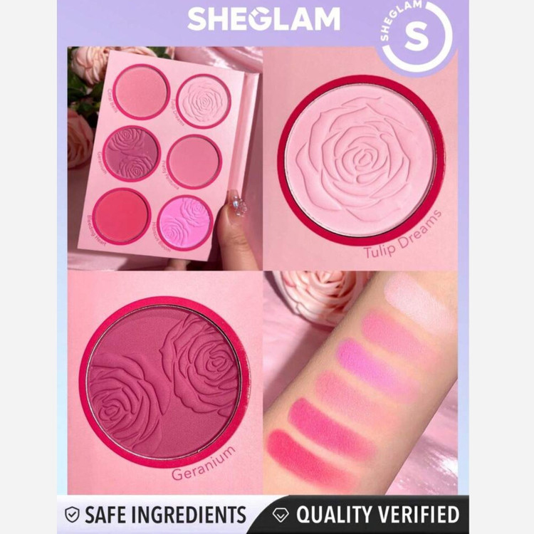 پالت رژگونه شش رنگ شیگلم مدل FLORAL FLUSH