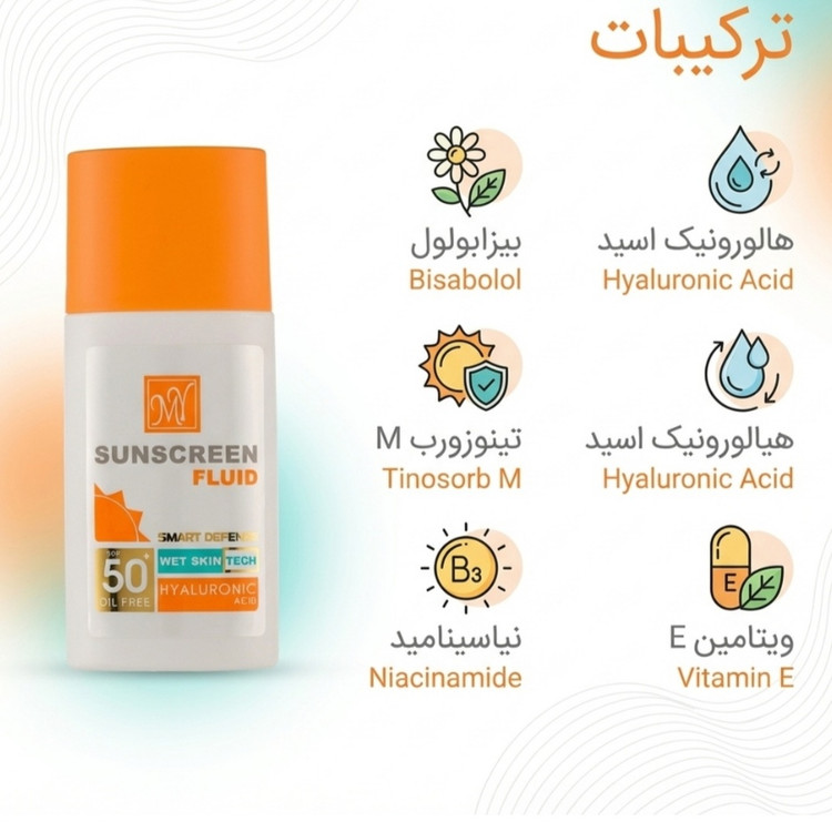 ضدآفتاب فلوئیدی MY مدل هیالورونیک اسید SPF50 (بدون رنگ)